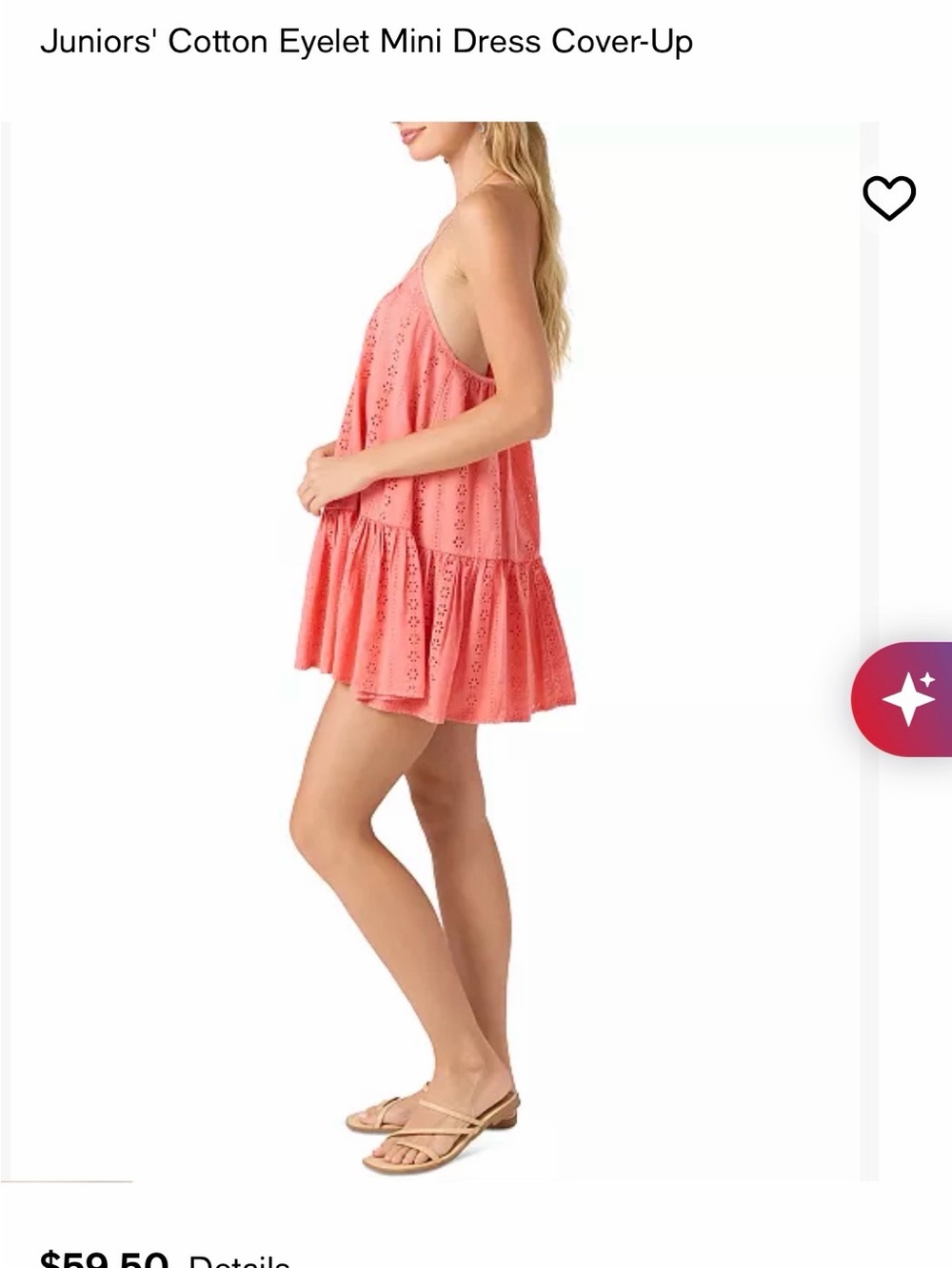 O'Neill size SMALL Coral Eyelet Mini dress/ coverup NWT
